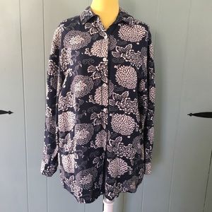 Soft Surroundings Button Up Tunic Blouse